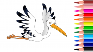 Показываю как нарисовала аиста.