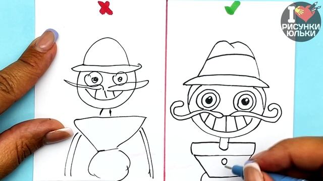 Как нарисовать ПАПУ ДЛИННЫЕ НОГИ правильно и неправильно | Рисунки Юльки Поппи Плейтайм смотреть онлайн