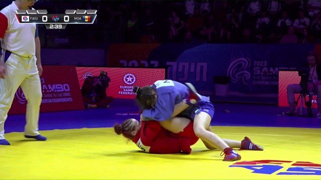 SKRIPACHEVA Alina vs ZADOINOV Vladislava. Youth female 54 kg. European SAMBO Championships 2023 смотреть онлайн