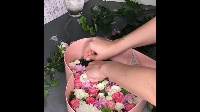 Оформление цветочной композиции. Цветочная коробка смотреть онлайн