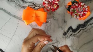 Бантики из репсовой ленты и шифона.