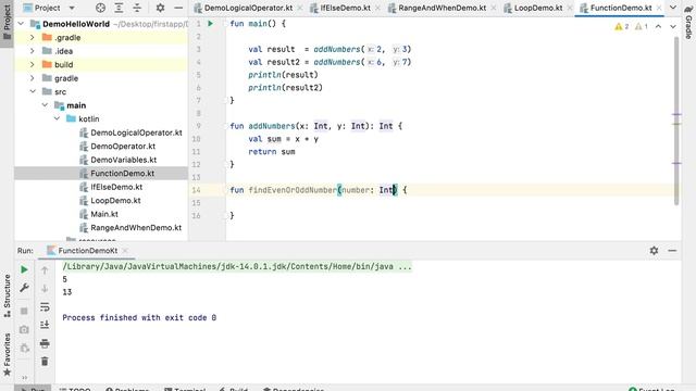 9#Kotlin Function with return type and default value in Kotlin Tutorial