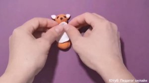 Лепим ЛИСУ из легкого пластилина. Видео лепка для детей. How to make a fox. Plasticine. DIY
