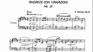 Аренский - Andante с вариациями Си Мажор (Arensky Op. 36 No.23 Adante And Variation In B Major)