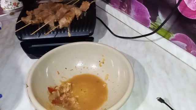 Шашлык на гриле Tefal Optigrill Smart! Полезное диетическое блюдо! Как приготовить куриный шашлык!