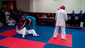 Бой оранжевого и жёлтого пояса - кумитэ,каратэ киокушинкай.