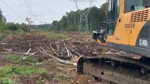Расчистка лэп мощным гидравлическим мульчером