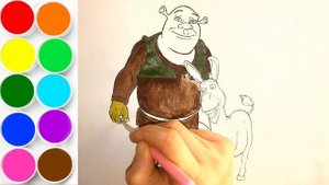 Как раскрасить шрека с ослом / Раскраски для детей / Раскраска мультик / Детская Комната РАСКРАСКИ