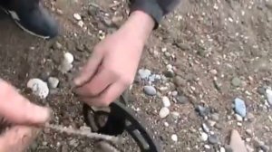 Коп на галечном пляже на Черном море