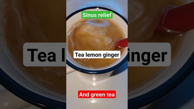 sinus relief tea lemon ginger and green tea. #tea #barista #sinusitistreatment #greentea #ginger