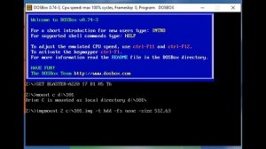 Работа с образами дисков DOSBox на примере Windows 1.01