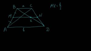 Отрезок средней линии трапеции, отсекаемый диагоналями