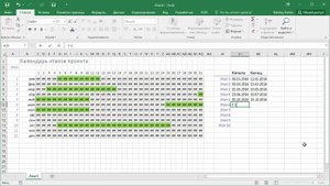 Календарь этапов проекта в Excel