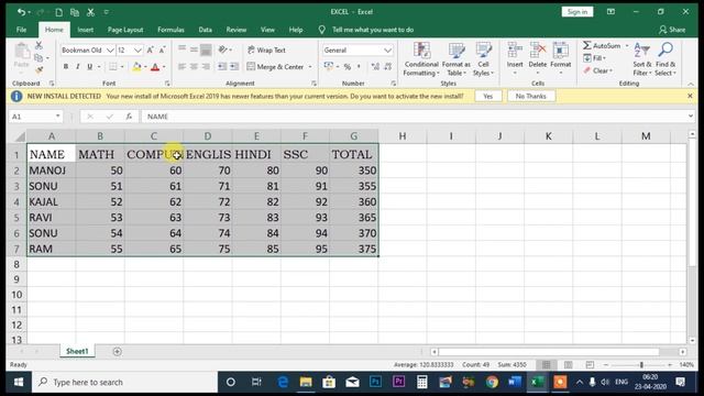 Microsoft Excel 2019 Part 4 I Font.Font Size,Bold,Italic,Underline,Fill Color,Font Color,Hindi смотреть онлайн