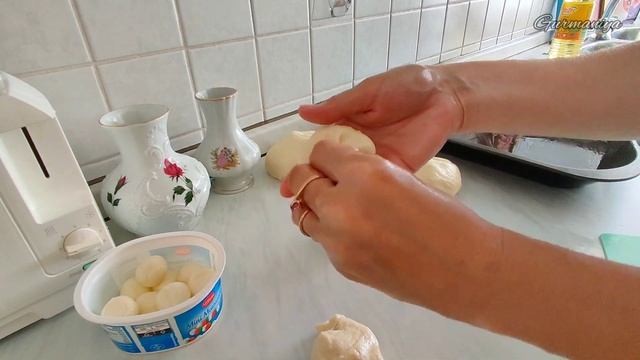 Пампушки с моцареллой и чесноком | Идеальное тесто БЕЗ молока и яиц для пиццы, пирожков и булочек