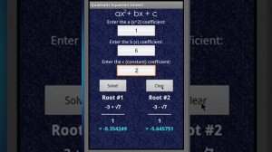 Quadratic Equation Solver! Tutorial