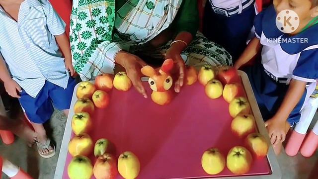 Apple cutting Activities | ICDS Anganwadi Child activities |