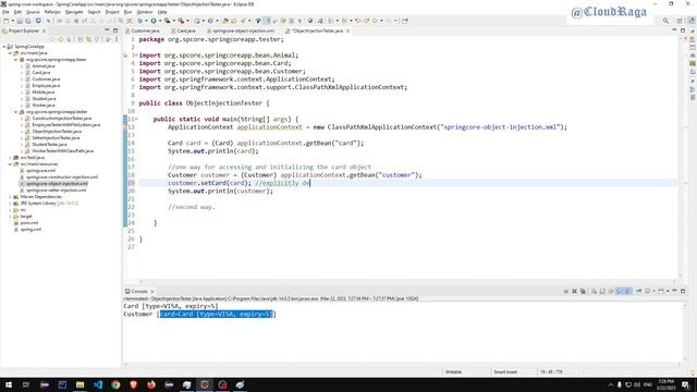 SpringCore-10. Object Injection with ref attribute | #cloudraga
