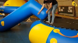 Надувной водный батут с горкой. Производство TimeTrial