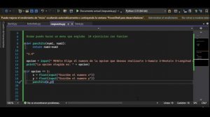 Crear un menú en python con ejercicios dentro de funciones - Programación en python