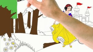 Учимся рисовать Белоснежку из мультфильма Белоснежка и Семь гномов. Мультик раскраска Дудл Арт Кол