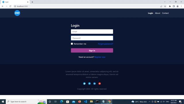 Create simple login signup form with nuxtjs