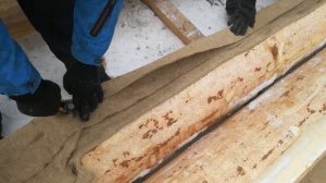 Сборка сруба с правильной укладкой джута