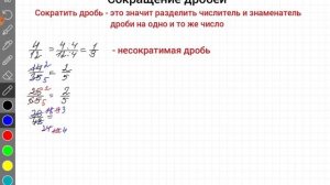Сокращение дробей. 6 класс