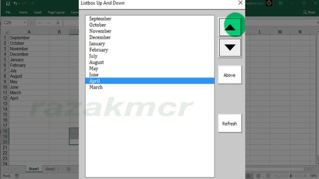 Listbox List Move Up And Down Userform ExcelVBA