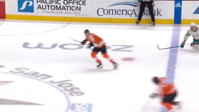 Ivan Provorov's pass on DeAngelo's OT goal vs Sharks (29 dec 2022) смотреть онлайн