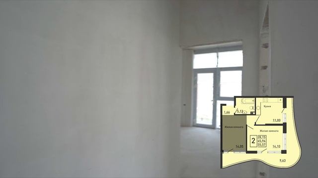 Видеообзор двухкомнатной квартиры в ЖК Sun Hills Olginka
Площадь квартиры  55,57 м2