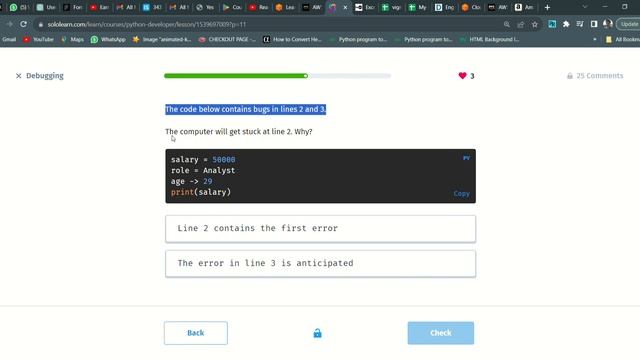 11 Debugging | Python Developer | Sololearn