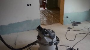 шлифовка стен без пыли шлифмашиной Mirka Ceros 650