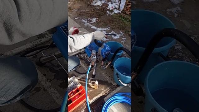 Подготовка безвоздушного окрасочного аппарата к работе. Безвоздушка подготовка.