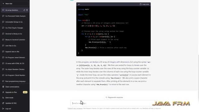How to iterate multidimensional array with for loop in Golang 1.20