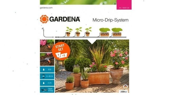 Комплект микрокапельного полива базовый (Gardena), 13001 обзор 13001-20.000.00 смотреть онлайн