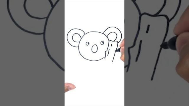 Как нарисовать коалу/панду пошагово | Рисунок мишки | Koala Drawing