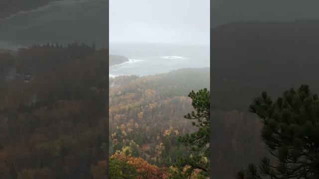 Beehive trail Acadia- View on a rainy day