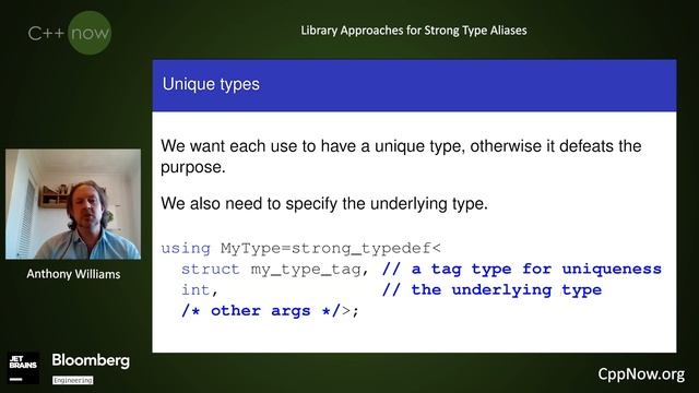 Library Approaches for Strong Type Aliases - Anthony Williams - [CppNow 2021]
