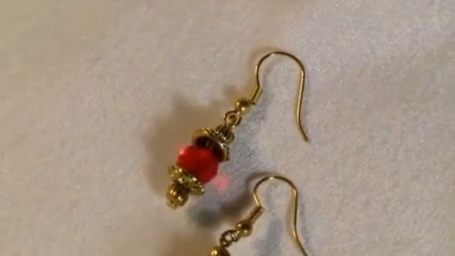 Серьги "Гранат" (бижутерия, металл)