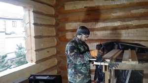 Обсадная коробка для окон / Установка чистовой обсады в срубе / Ставрополь