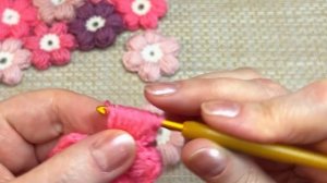 Коврик из пышных цветков. Вязание крючком.