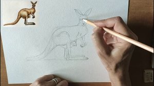 Как нарисовать кенгуру акварелью. Мастер-класс // Short watercolor painting tutorial: kangaroo