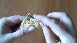 Ажурный узор "Листья" спицами // Openwork pattern (Leaves) with spokes.