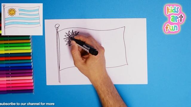 How to draw National Flag of Uruguay смотреть онлайн