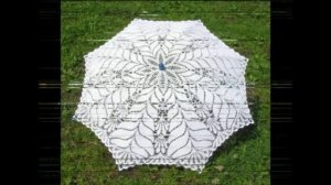 Красивые ажурные вязаные зонтики крючком.