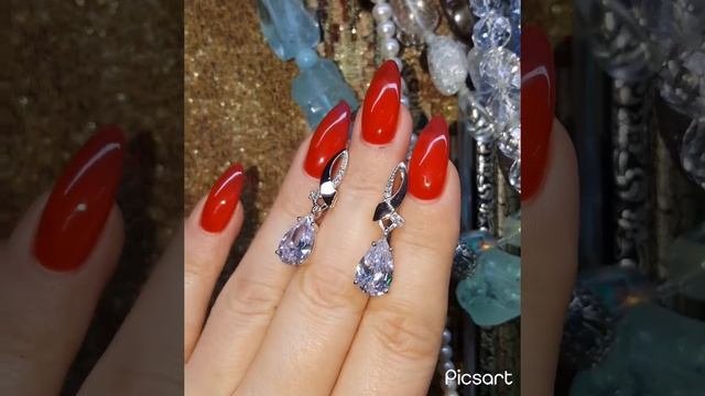Роскошные серьги. Серебро 925. Золото 375. Горный хрусталь. Люкс!?ПРОДАНО