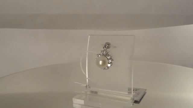 серебряная подвеска жемчуг и циркон  - serebrim.ru смотреть онлайн