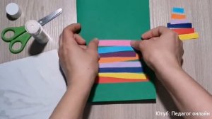 Елочка из полосок бумаги. Поделка на Новый год. Открытка своими руками. Christmas tree. Paper craft