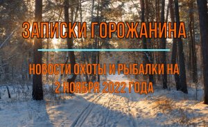 Охота. Рыбалка. Новости на 2 ноября 2022 года